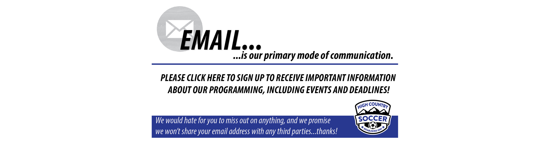 Don't miss out...Sign up to receive emails! 