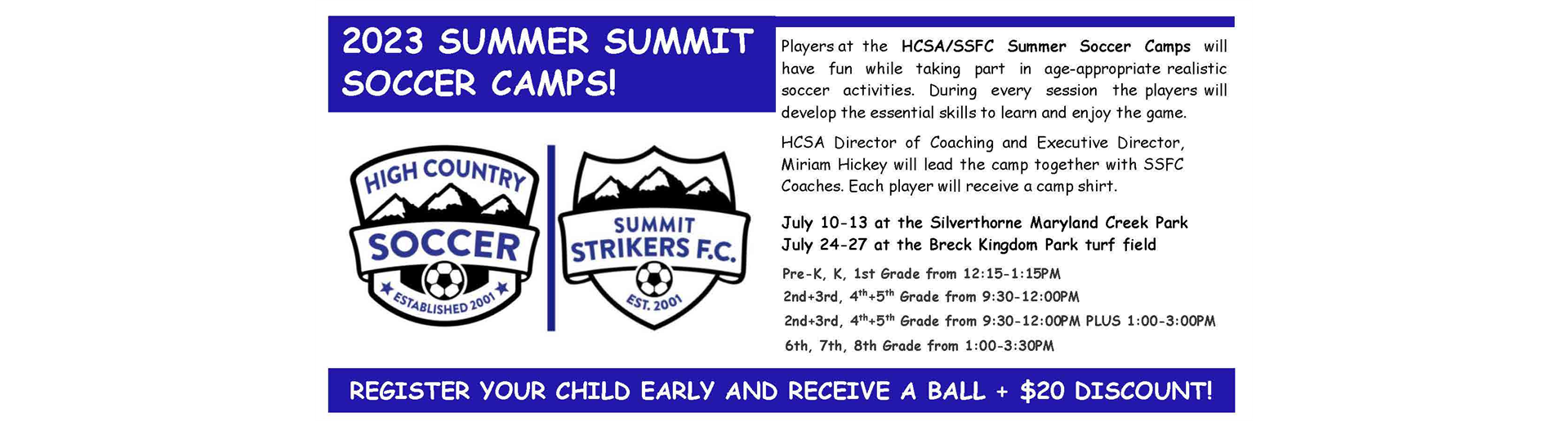 2023 Summer Soccer Camps!!